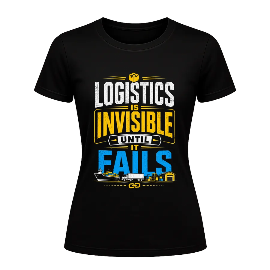 Logistics Is Invisible Until It Fails printed on a t-shirt