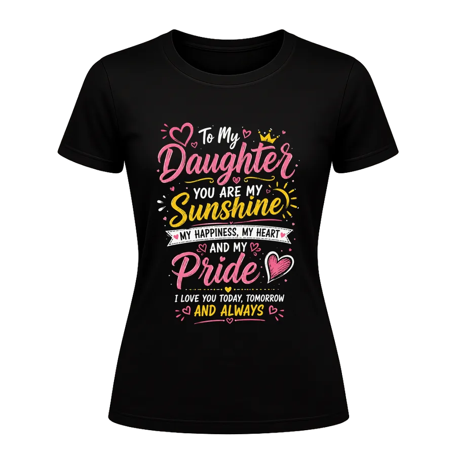 Daughter, My Sunshine printed on a t-shirt