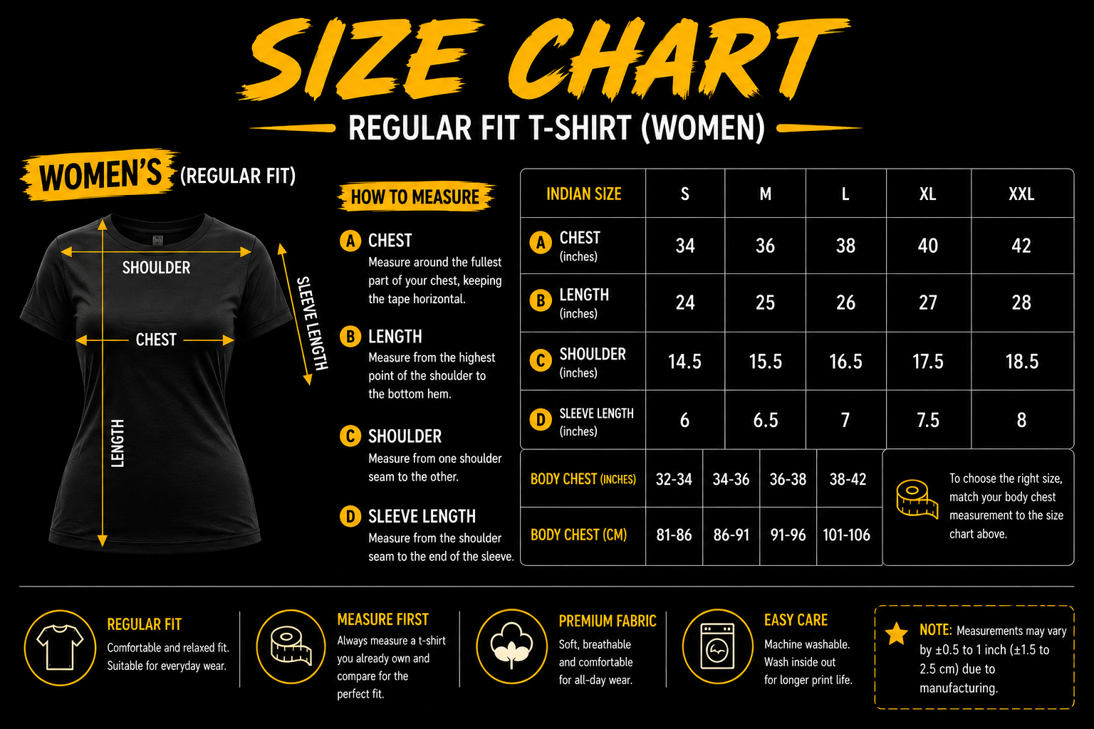 Female size chart