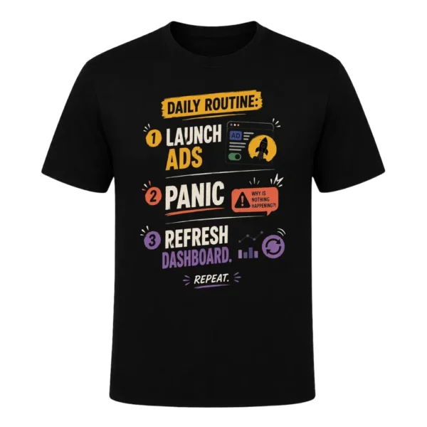 Daily routine launch ads, panic, refresh dashboard