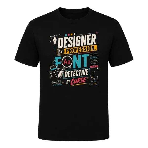 DESIGNER BY PROFESSION.FONT DETECTIVE BY CURSE