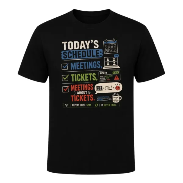 Today's schedule meetings, tickets, meetings about tickets