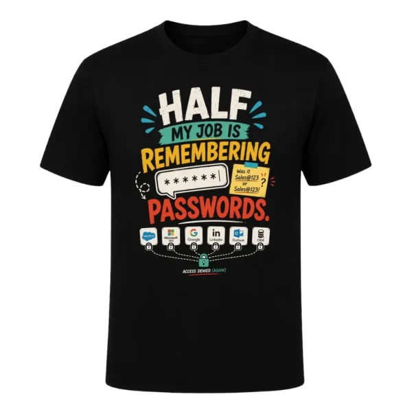 Half My Job Is Remembering Passwords.